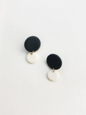 Boucles d'Oreilles SIMÉON O Noir & Blanc