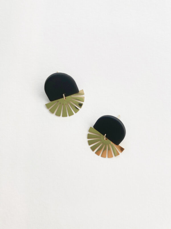 Boucles d'Oreilles DEMI-SOLEIL Noir – Image 2