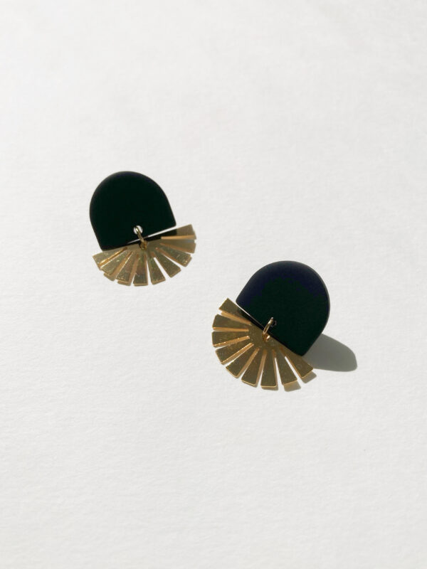 Boucles d'Oreilles DEMI-SOLEIL Noir – Image 3