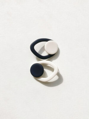 Boucles d'Oreilles SIMÉON N Noir & Blanc