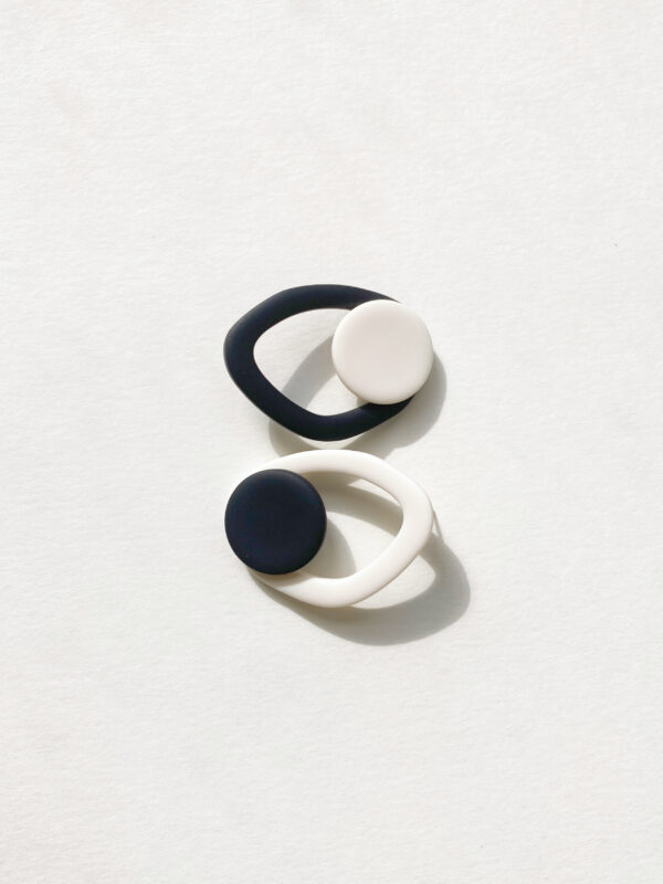 Boucles d'Oreilles SIMÉON N Noir & Blanc