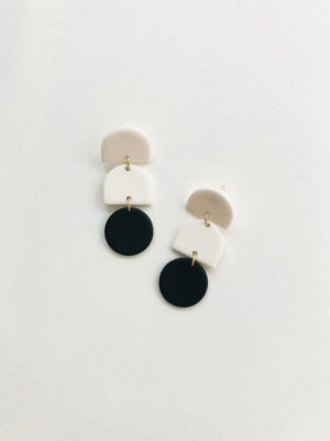 Boucles d'Oreilles SIMÉON I Noir & Blanc